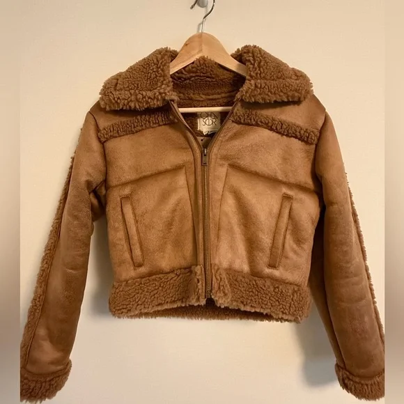 Chaser Cropped Brown Teddy Jacket - Picture 2 of 5